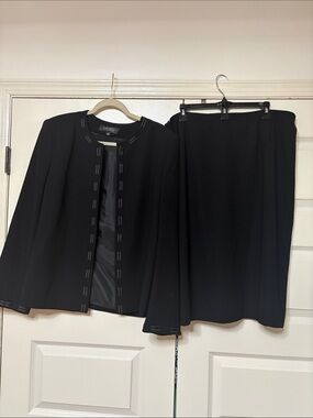 Kasper Black Open Front Jacket Suit